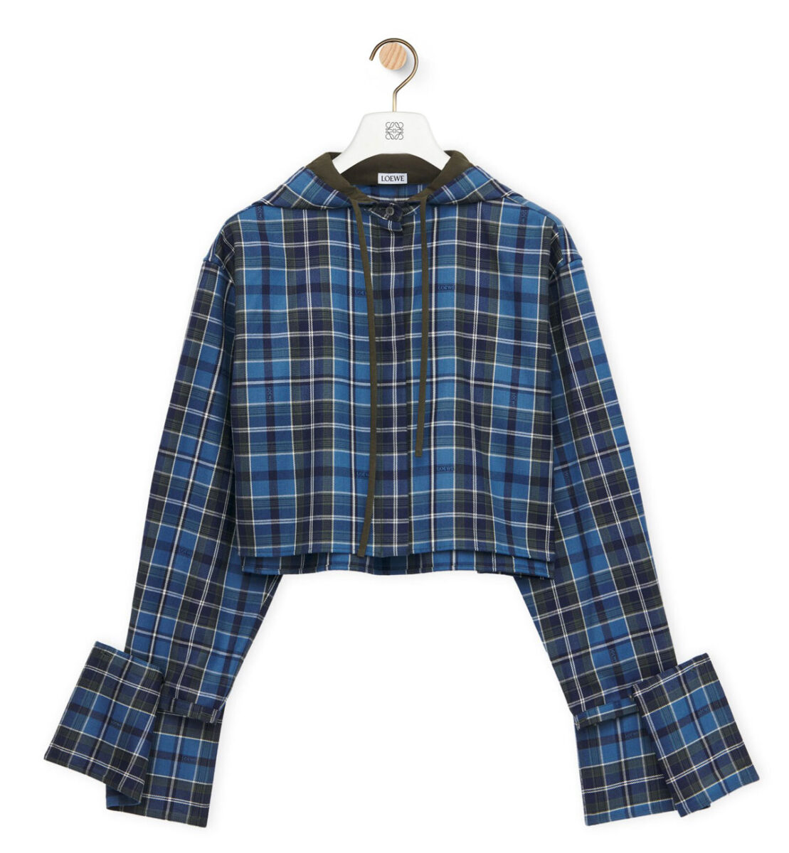 Loewe Cropped hooded shirt in wool blend Loewe Cropped hooded shirt in wool blend