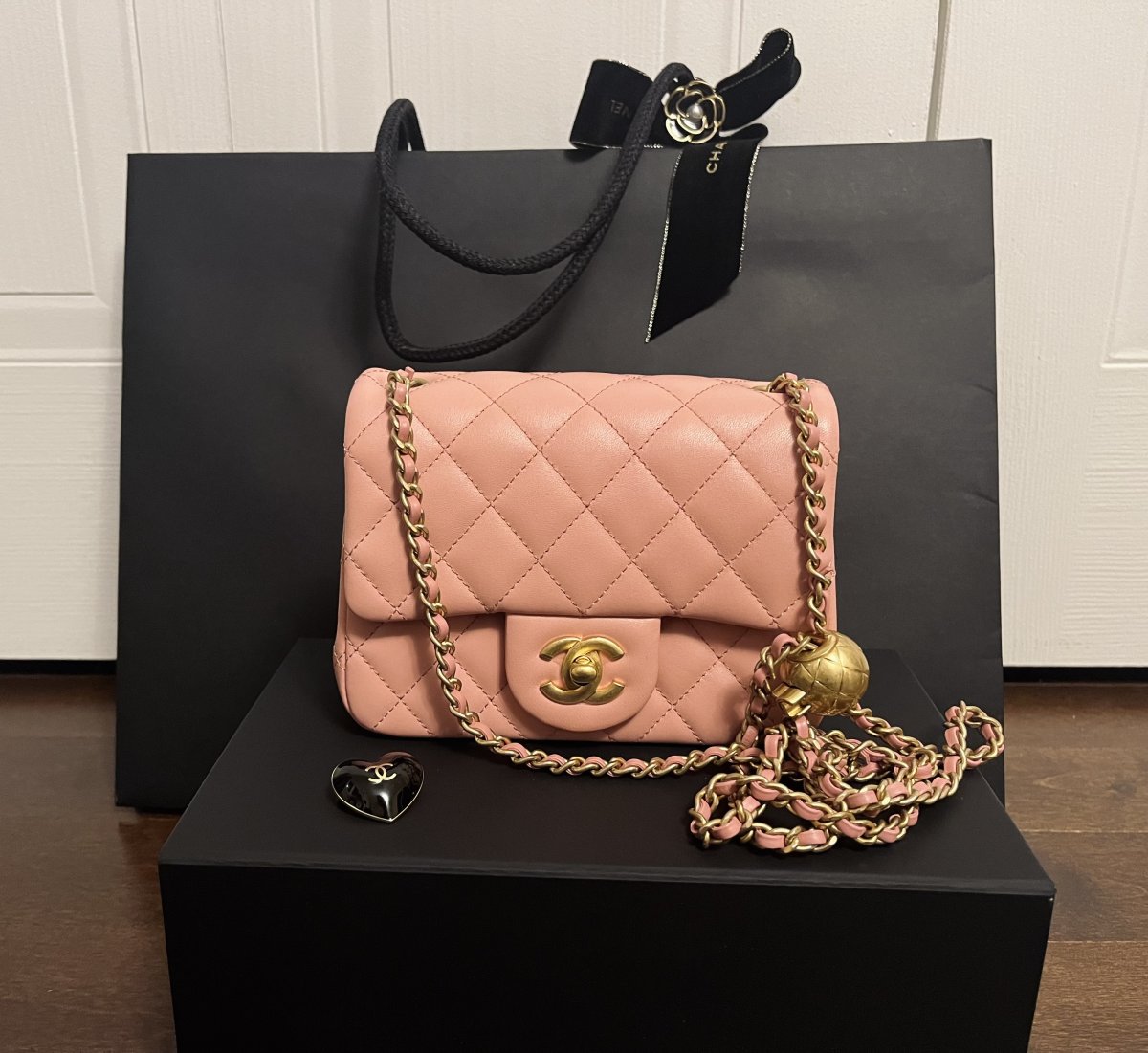 Chanel pink mini flap bag