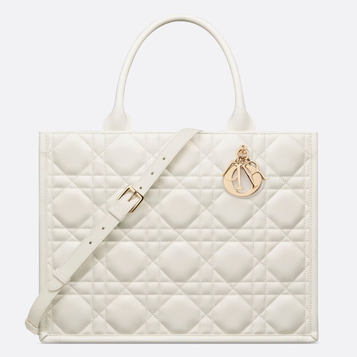 Dior Macrocannage Book Tote Amour White