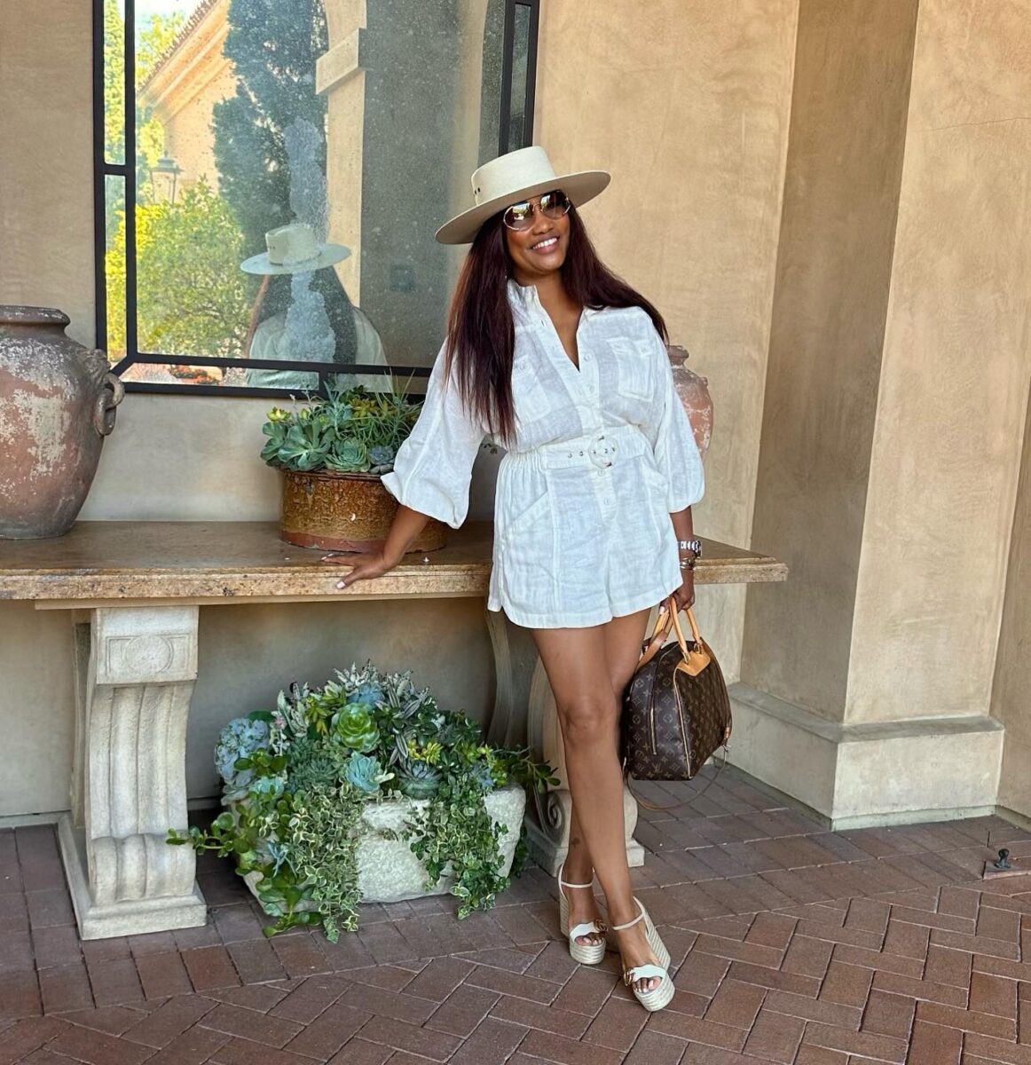 Garcelle Beauvais Louis Vuitton Monogram Deauville Bag Garcelle Beauvais Louis Vuitton Monogram Deauville Bag