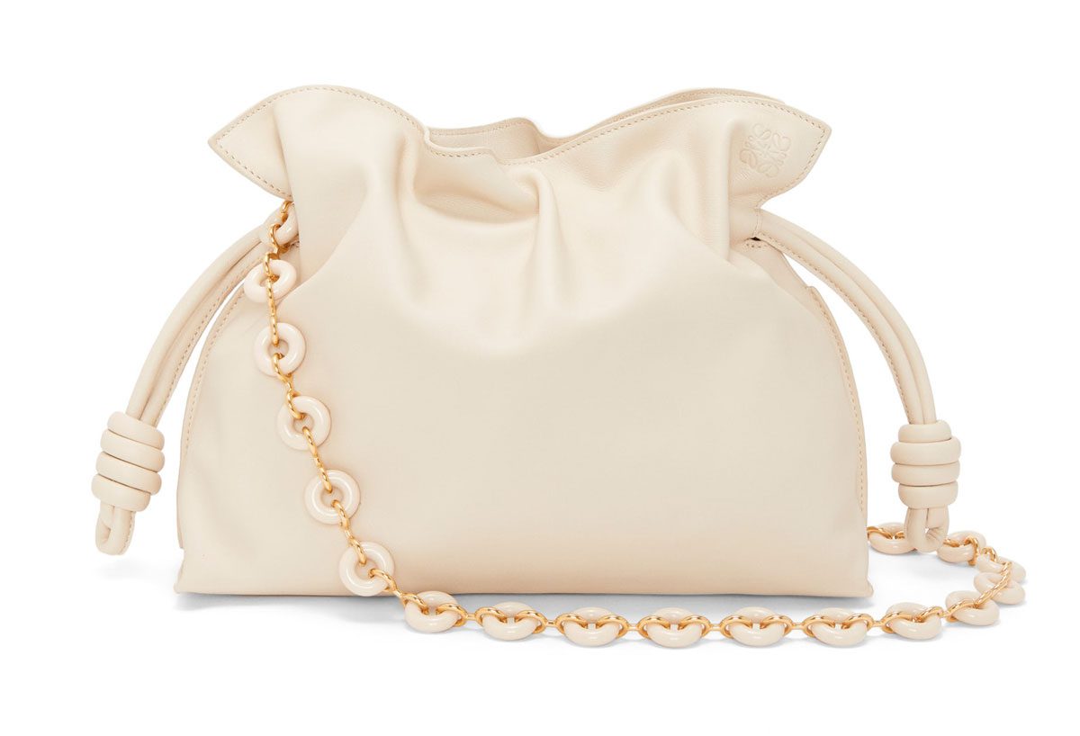Loewe Flamenco clutch in nappa calfskin Donut chain in resin Loewe Flamenco clutch in nappa calfskin Donut chain in resin