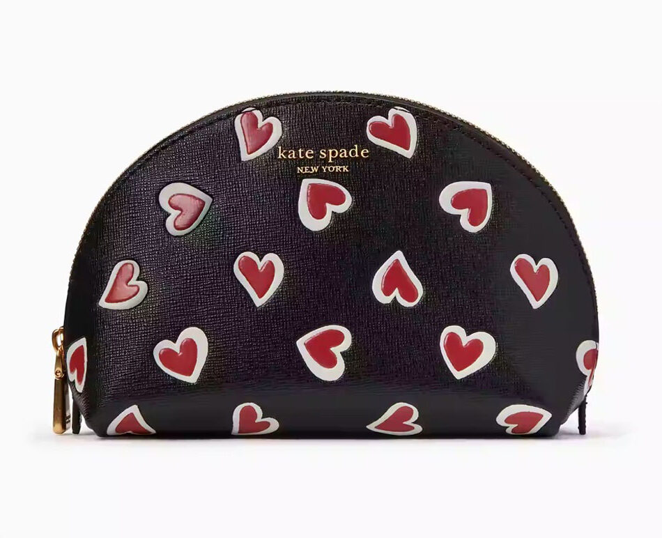 kate spade Morgan Stencil Hearts Small Dome Cosmetic Case Large