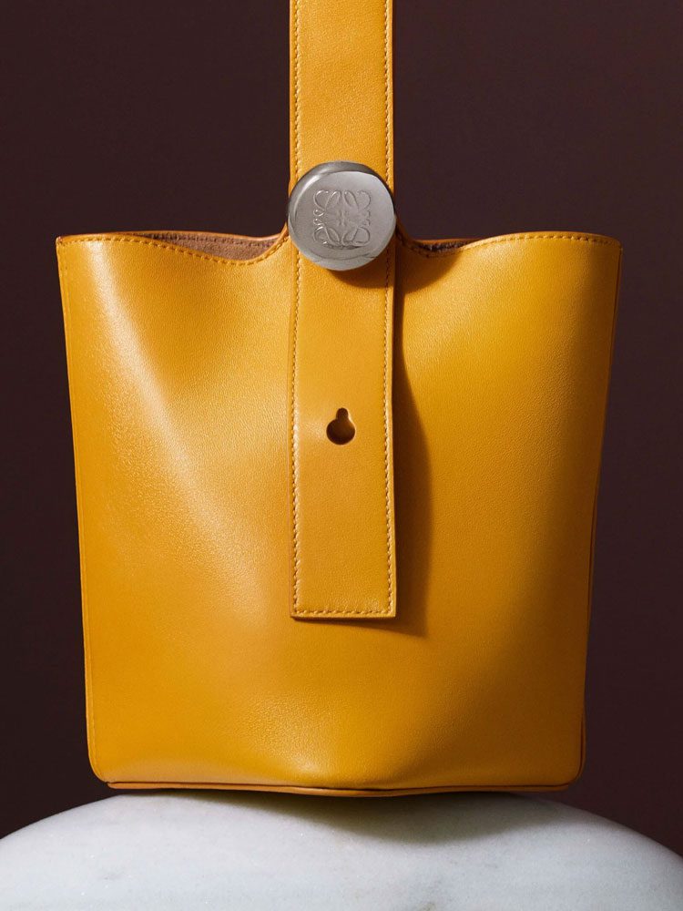 Loewe Mini Pebble Bucket Bag Gold