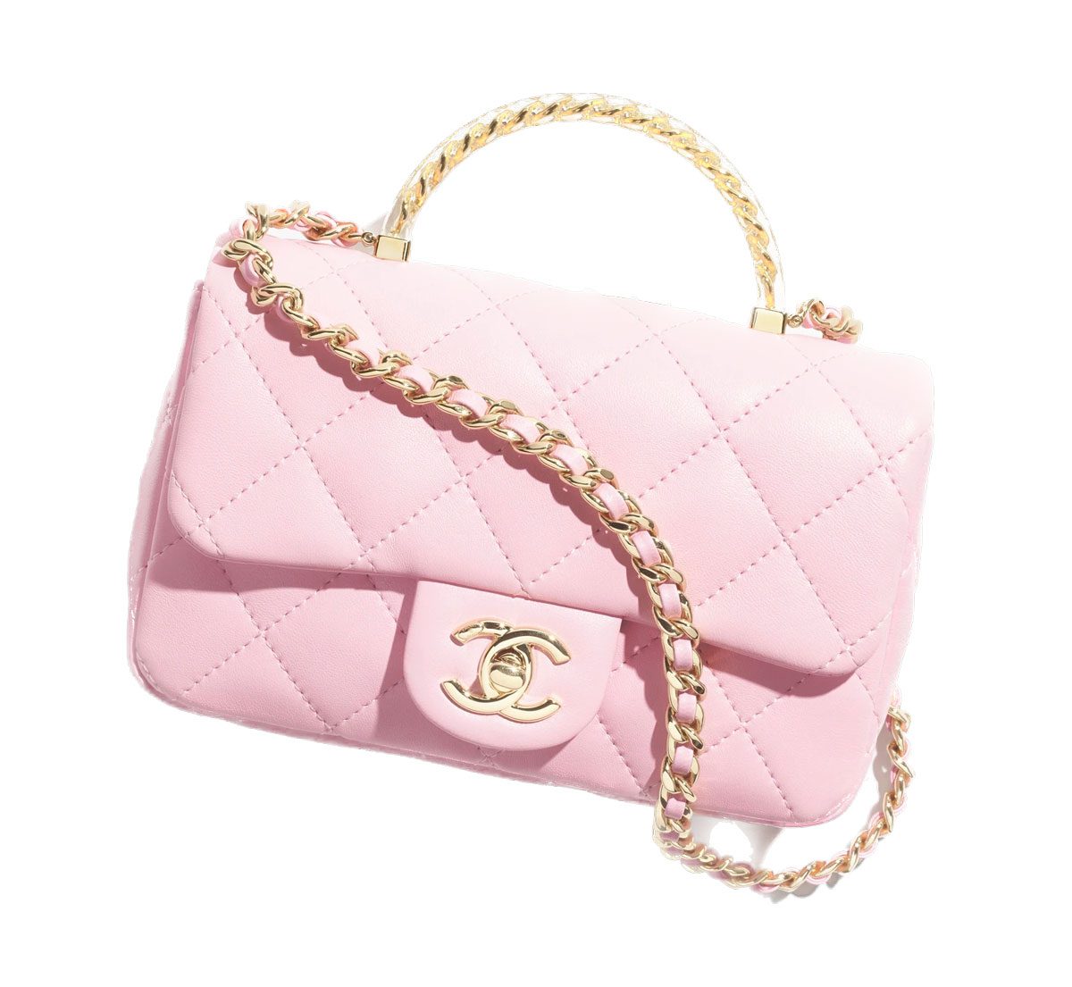 Chanel Mini Flap Bag with Top Handle Background Removed