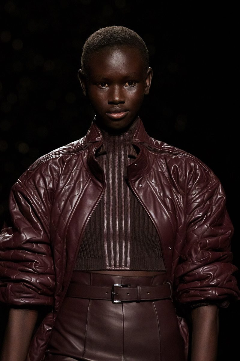 Hermes Evelyne small model shoulder bag in grey togo leather. Photo via Vogue.com