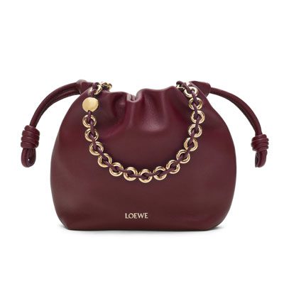 Loewe Mini Flamenco Purse bag in dark burgundy