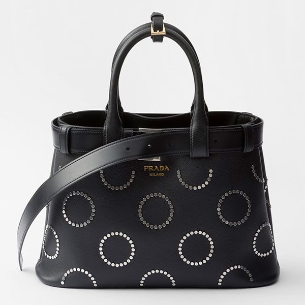 Prada Medium Buckle Bag Across-Body with Appliques