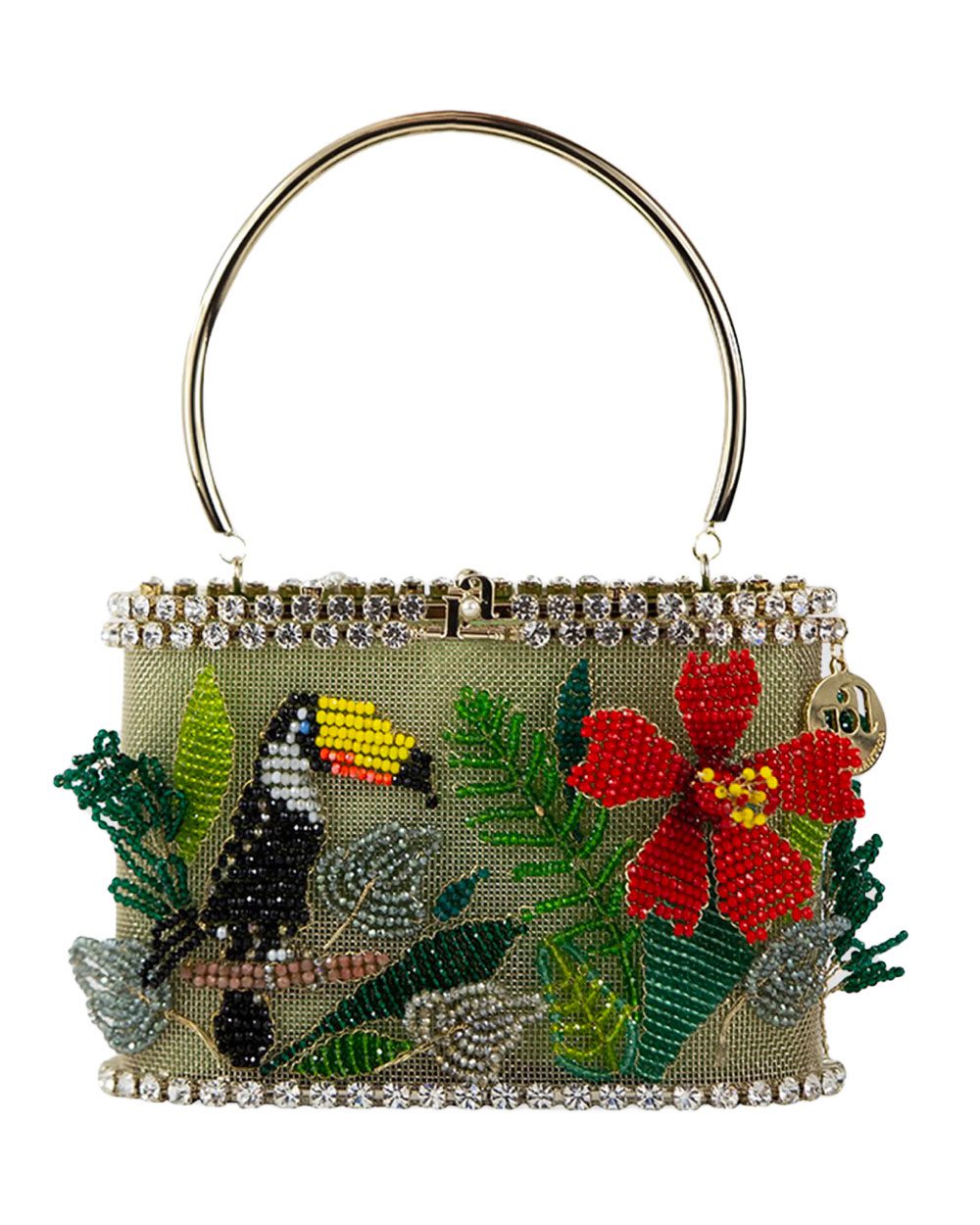 Rosantica Holli Tropicale Beaded Top Handle Bag Large