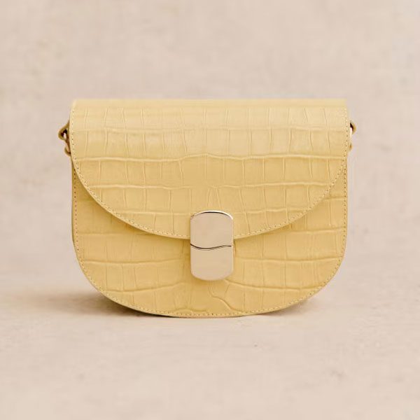 Sezane CLAUDE BAG Buttercup Crocodile Print 1 1