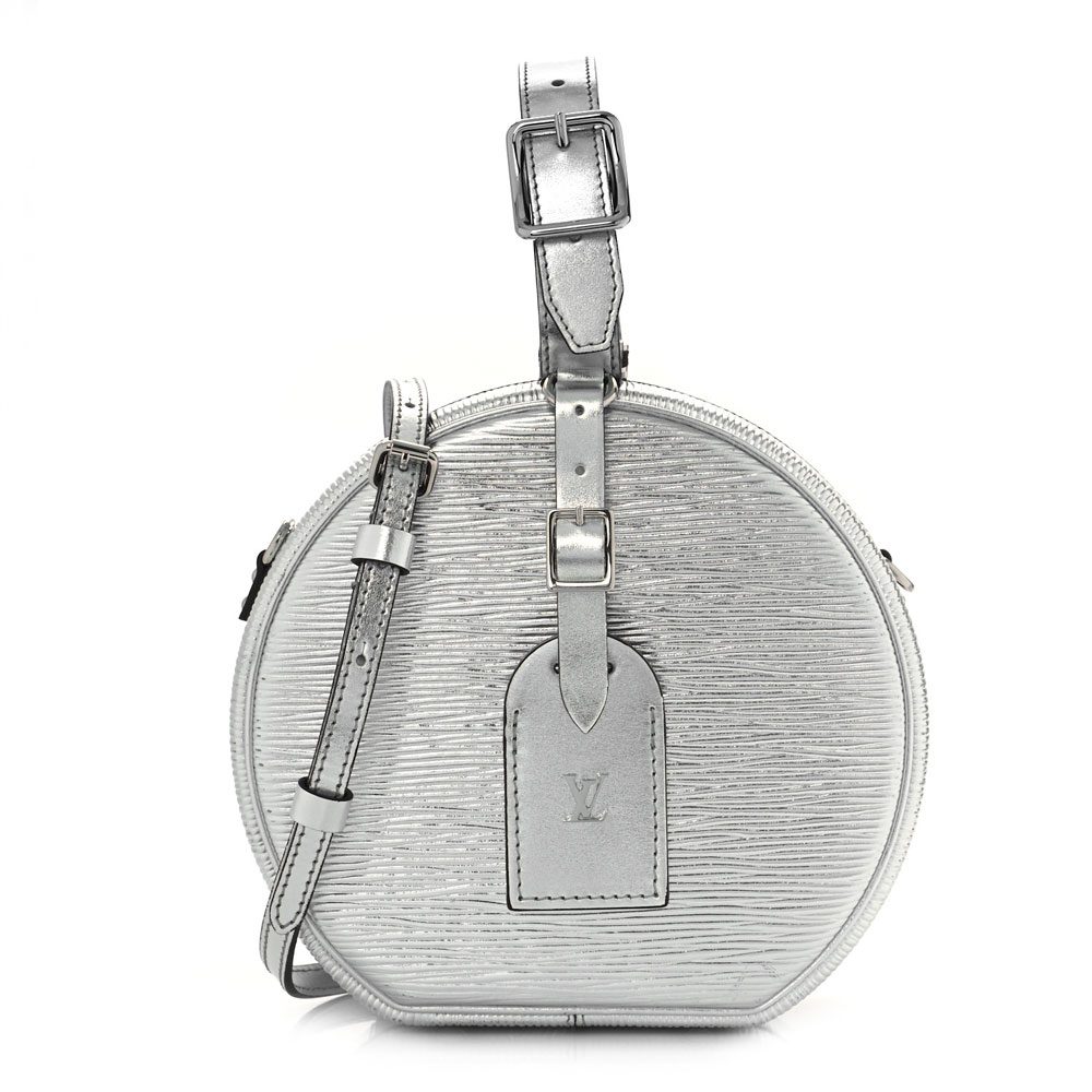 louis vuitton Metallic Epi Petite Boite Chapeau Silver