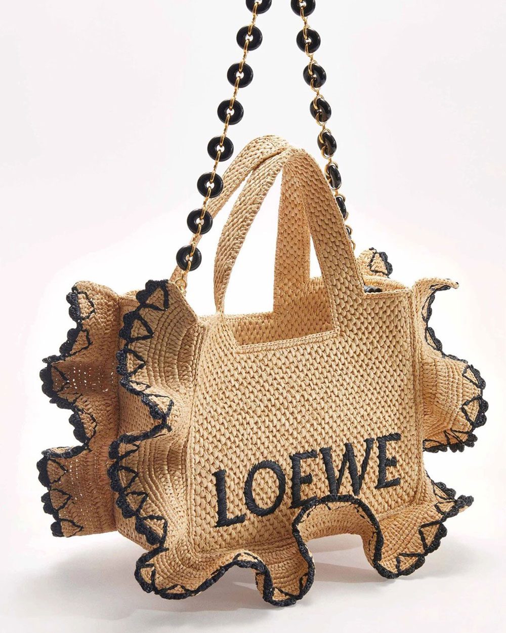 loewe font tote ruffle