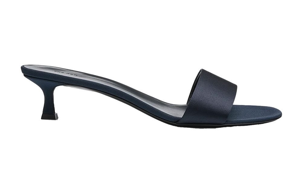 the row silk Kitten Heel Slide Sandals the row silk Kitten Heel Slide Sandals