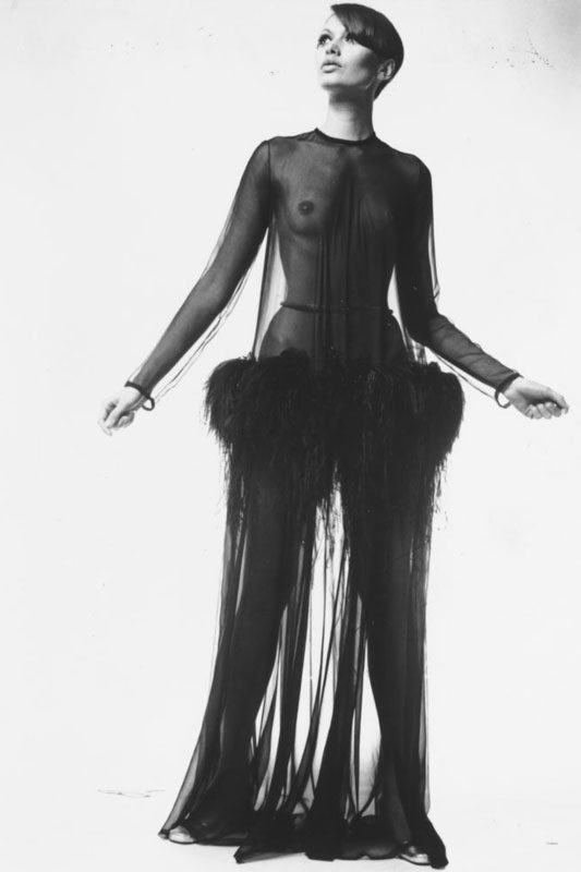 Early YSL Sheer Evening Gown