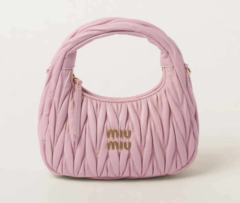 Miu miu Wander matelasse nappa leather hobo bag Large