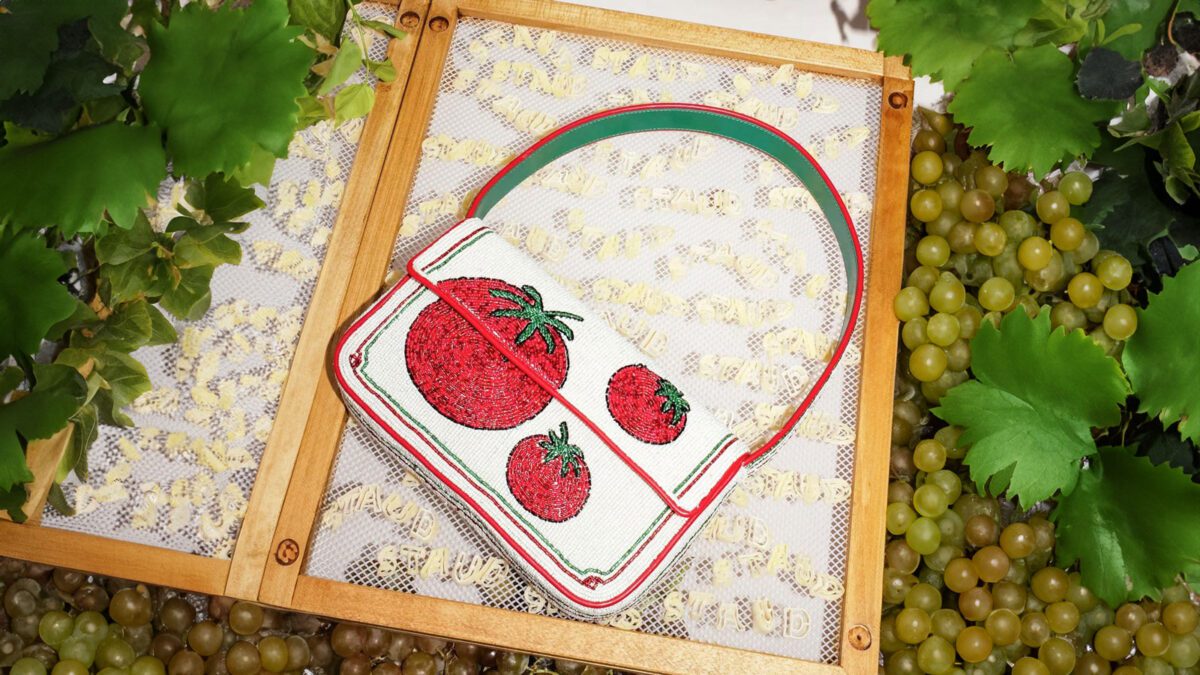 Staud TOMMY Bag Beaded Tomato