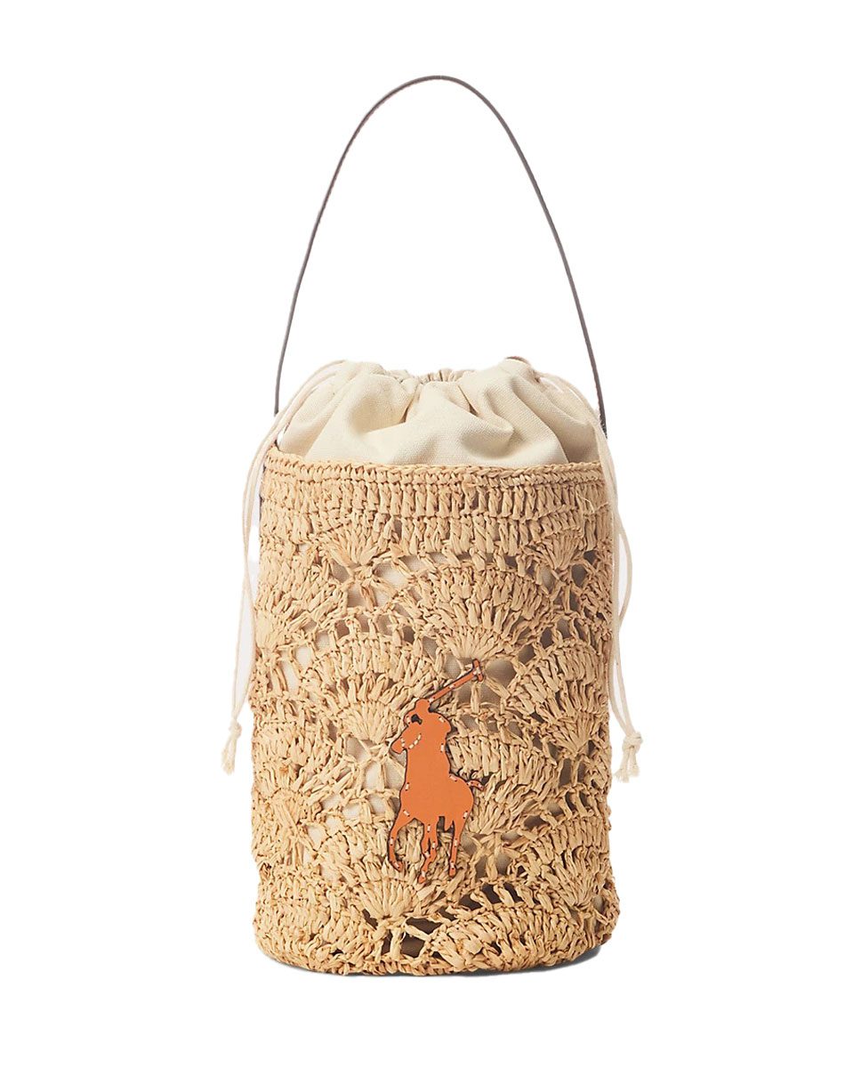 ralph lauren Big Pony Raffia Small Bucket Bag 3