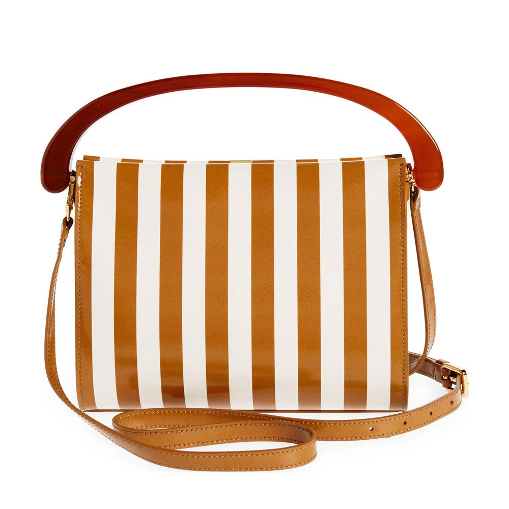 Dries Van Noten Boxed Stripe Leather Top Handle Bag 1