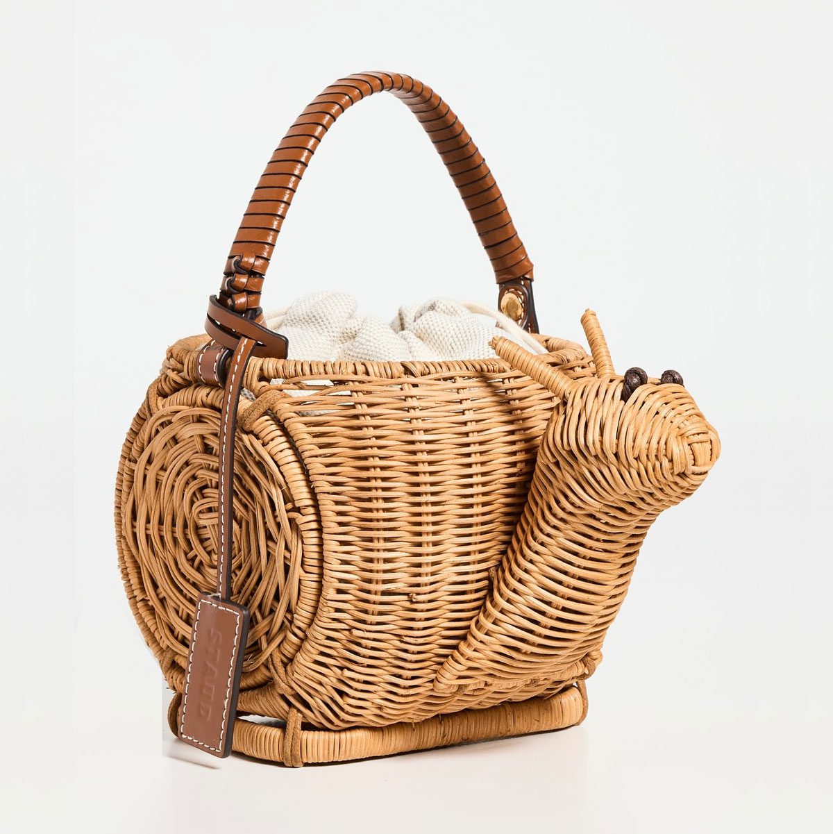 STAUD Escargot Wicker Basket Bag
