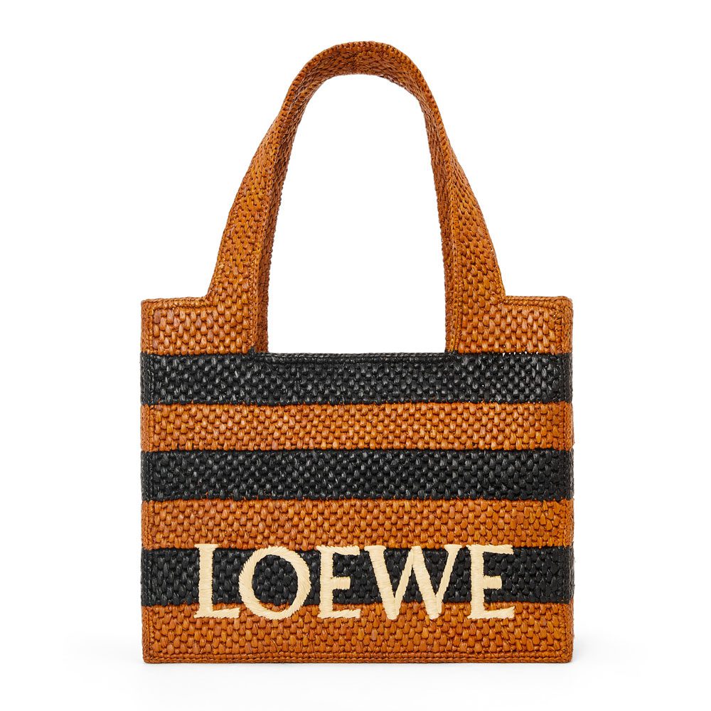 loewe Medium LOEWE Font tote in raffia 2 1