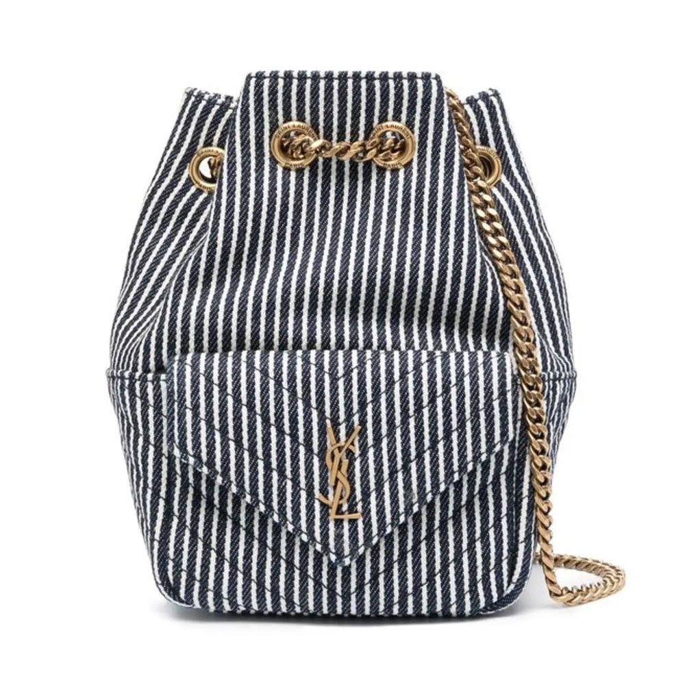 saint laurent Saint Laurent mini Joe striped bucket bag 1 1