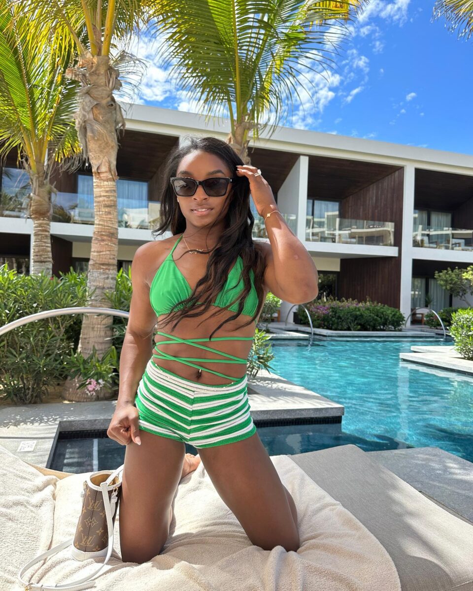 Simone Biles Louis Vuitton Nano Bucket Bag White Simone Biles Louis Vuitton Nano Bucket Bag White