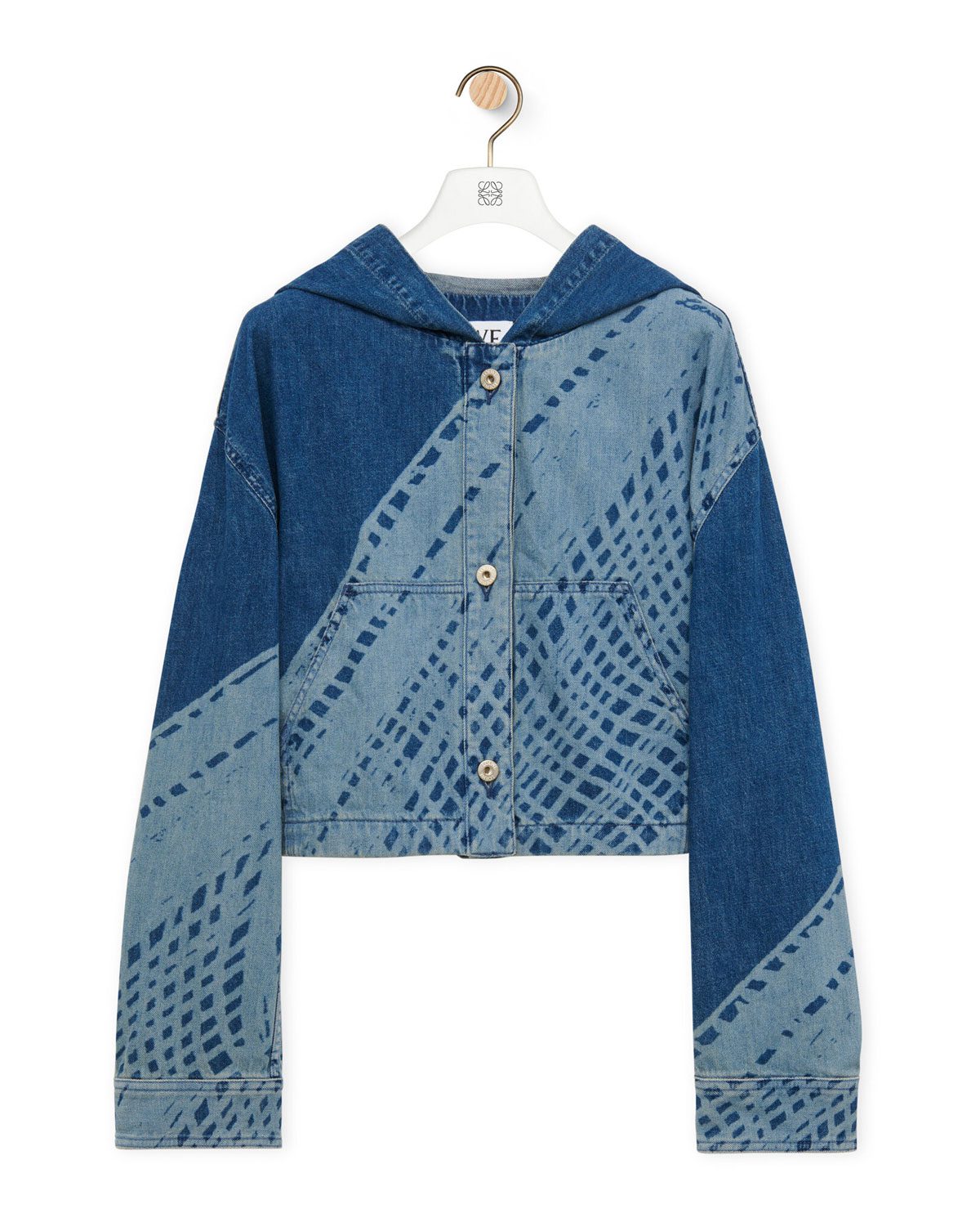 loewe Cropped hooded jacket in denim