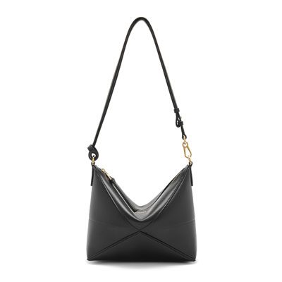 loewe Puzzle Fold pouch in shiny nappa calfskin black 1 1