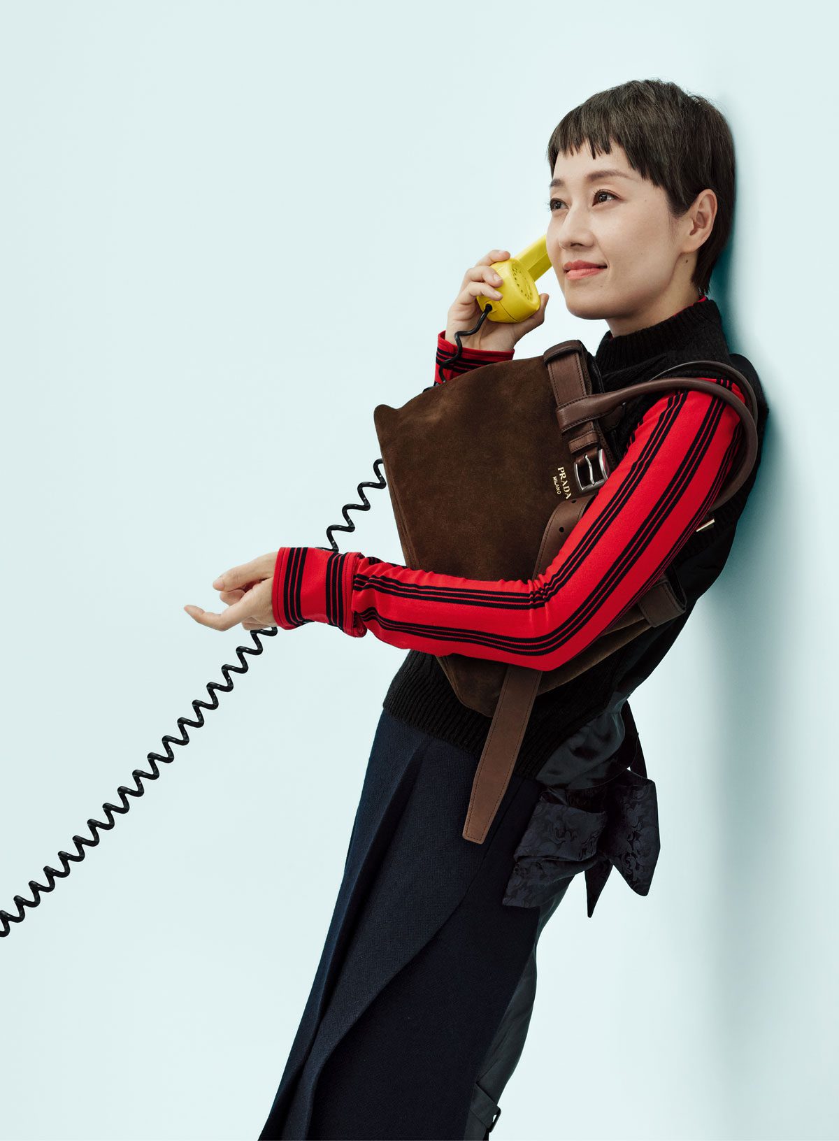 Prada FW24 campaign buckle bag