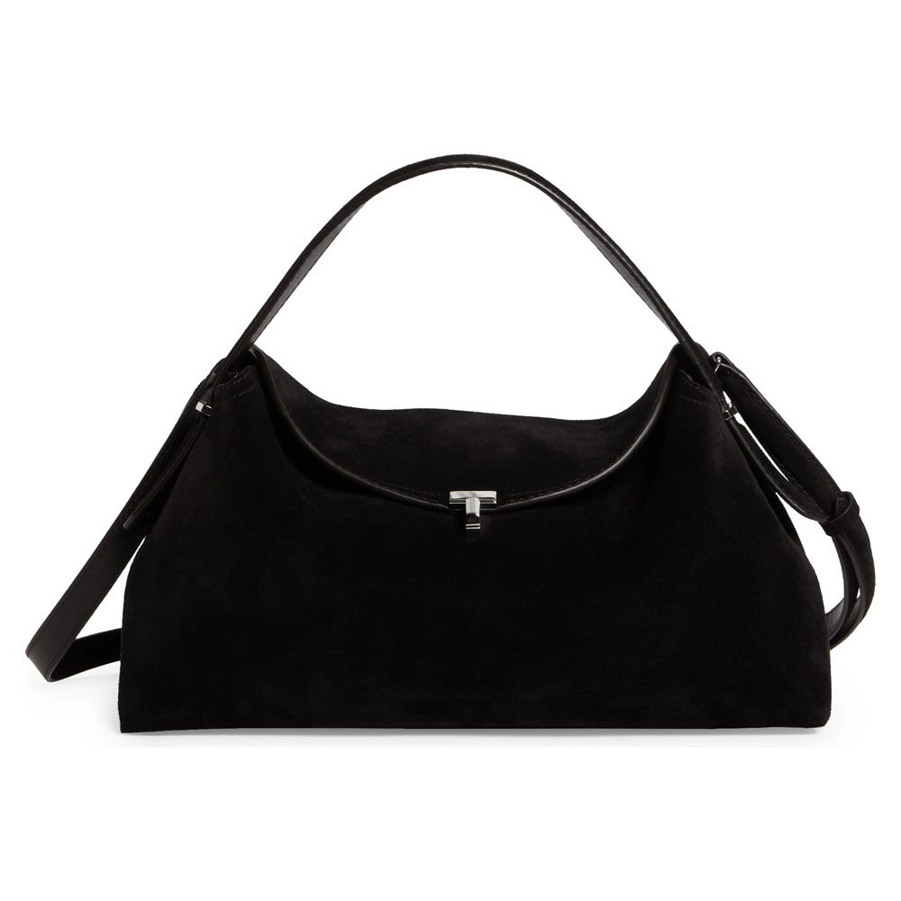 TOTEME T Lock Curved Leather Top Handle Bag