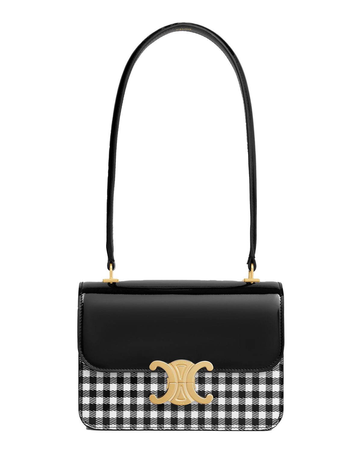 celine TEEN GARANCE bag in VICHY PRINTED PATENT CALFSKIN