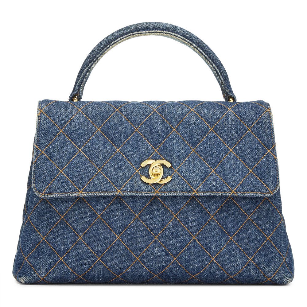 chanel Blue Denim Kelly Small