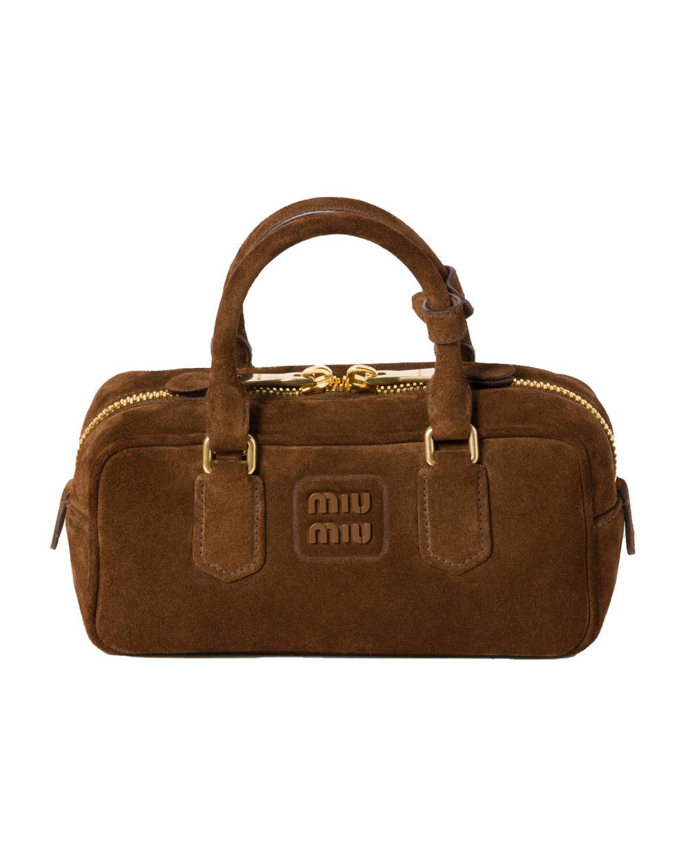 miu miu Arcadie padded suede top handle bag