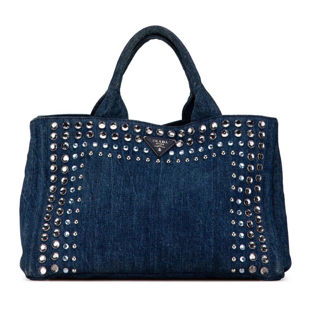 prada 2000 2013 Denim Canapa Bijoux satchel Large