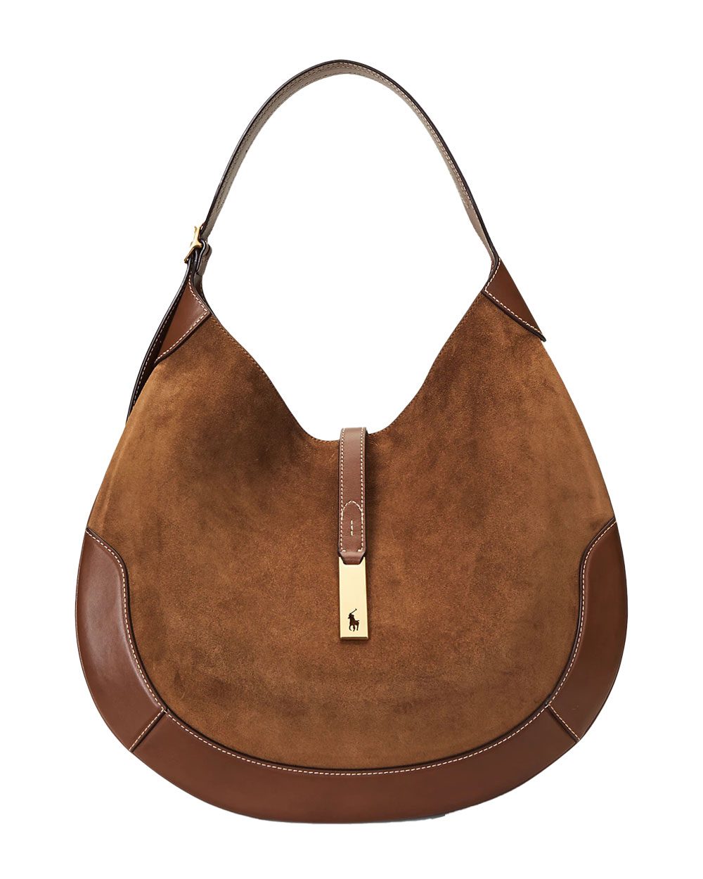 ralph lauren Polo ID Suede Large Shoulder Bag