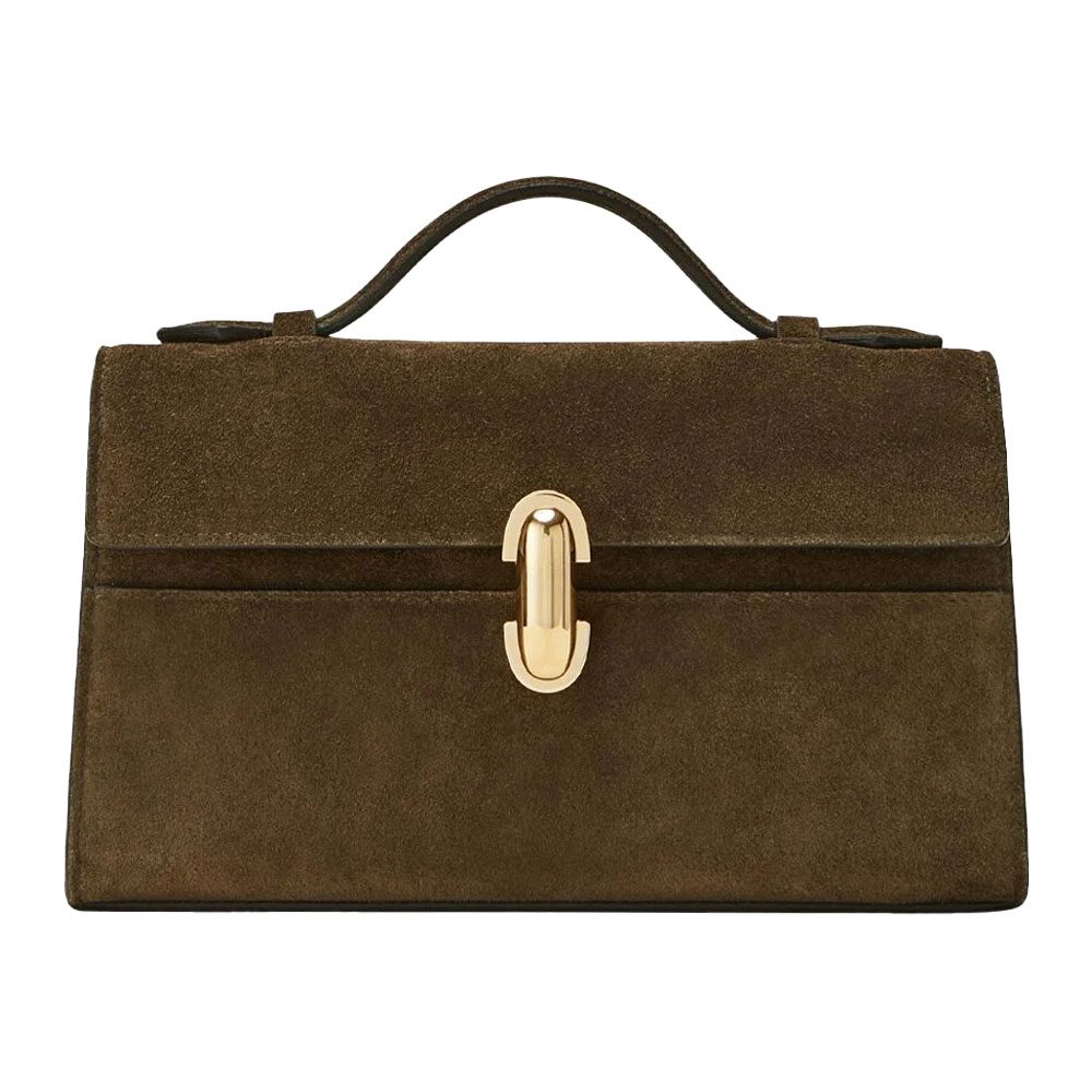 savette Symmetry suede pochette