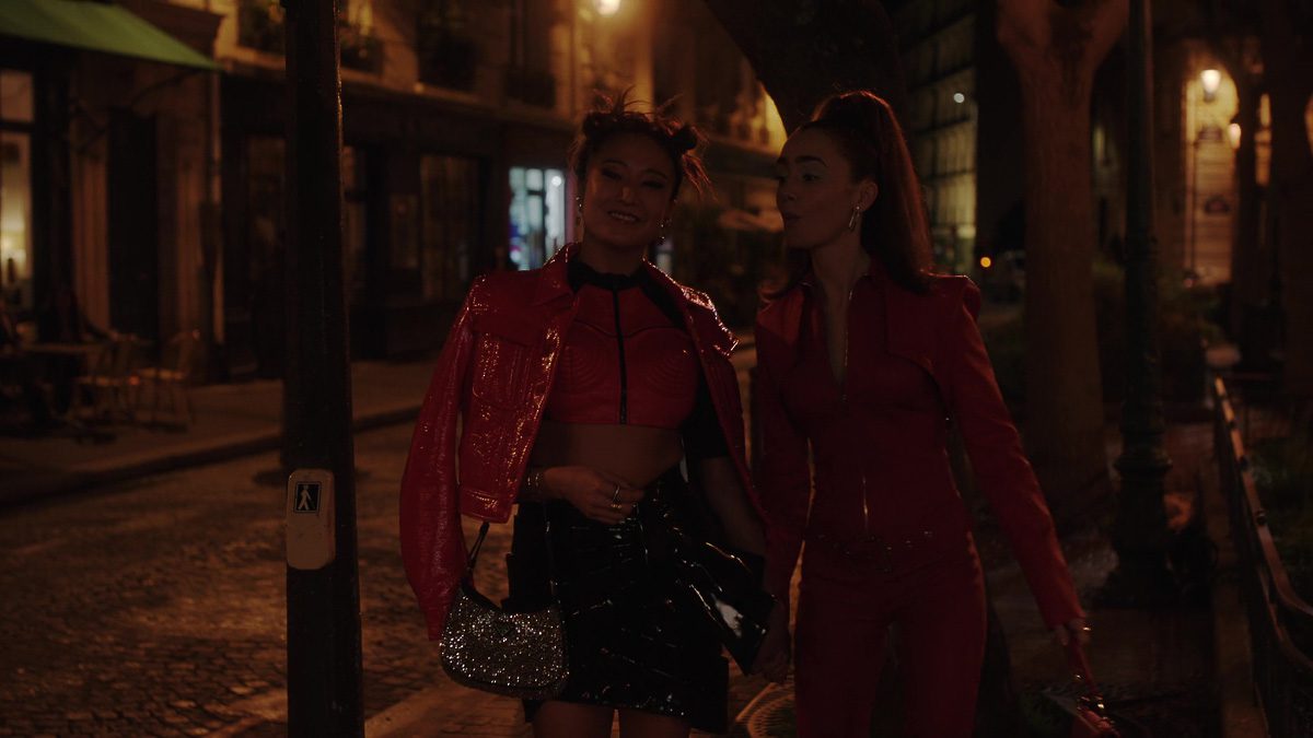 Emily in Paris Season 4 Episode 7 Mindy s Prada Metal Prada Cleo Satin Bag With Crystals