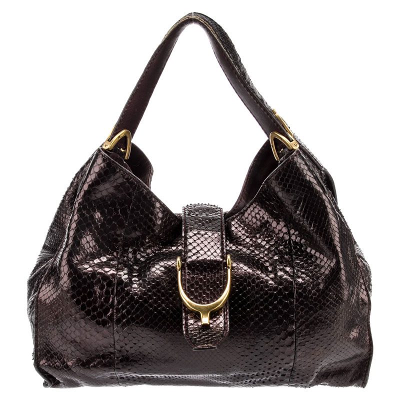 Gucci Snakeskin Stirrup Bag