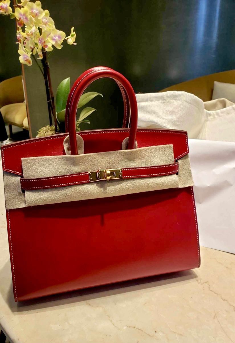Hermes 25cm Birkin in Rouge Piment Box Leather with Gold Hardware Hermes 25cm Birkin in Rouge Piment Box Leather with Gold Hardware
