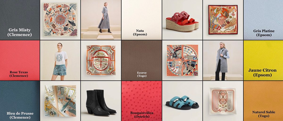 Hermes Autumn Winter 2024 Gris Misty Nata Gris Platine Rose Texas Ecorce Jaune Citron Bleu de Prusse Bougainvillea Naturel Sable Hermes Autumn Winter 2024 Gris Misty Nata Gris Platine Rose Texas Ecorce Jaune Citron Bleu de Prusse Bougainvillea Naturel Sable