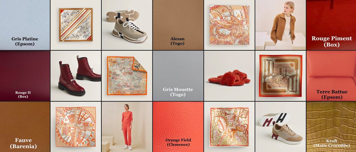 Hermes Autumn Winter 2024 Gris Platine Alezan Rouge Piment Rouge H Gris Mouette Terre Battue Fauve Orange Field Kraft Hermes Autumn Winter 2024 Gris Platine Alezan Rouge Piment Rouge H Gris Mouette Terre Battue Fauve Orange Field Kraft