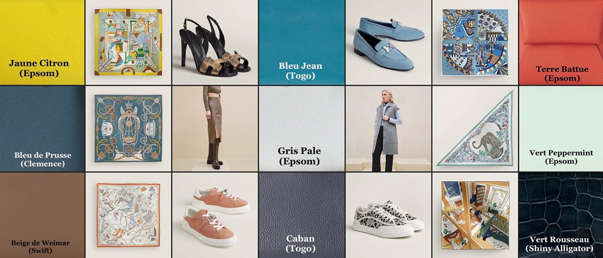 Hermes Autumn Winter 2024 Jaune Citron Bleu Jean Terre Battue Bleu de Prusse Gris Pale Vert Peppermint Beige de Weimar Caban Vert Rousseau Hermes Autumn Winter 2024 Jaune Citron Bleu Jean Terre Battue Bleu de Prusse Gris Pale Vert Peppermint Beige de Weimar Caban Vert Rousseau