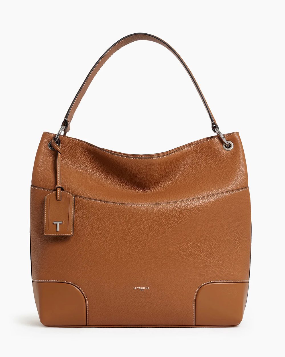 le tanneur romy large hobo bag in smooth and grained leather