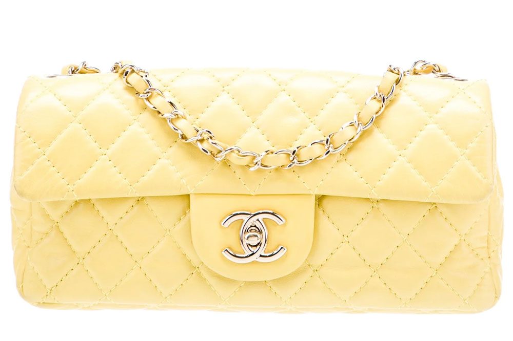 Chanel Yellow E W Flap Bag
