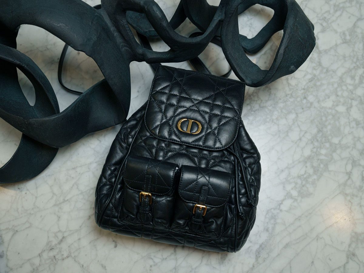Dior Caro Medium Backpack in Black Dior Caro Medium Backpack in Black
