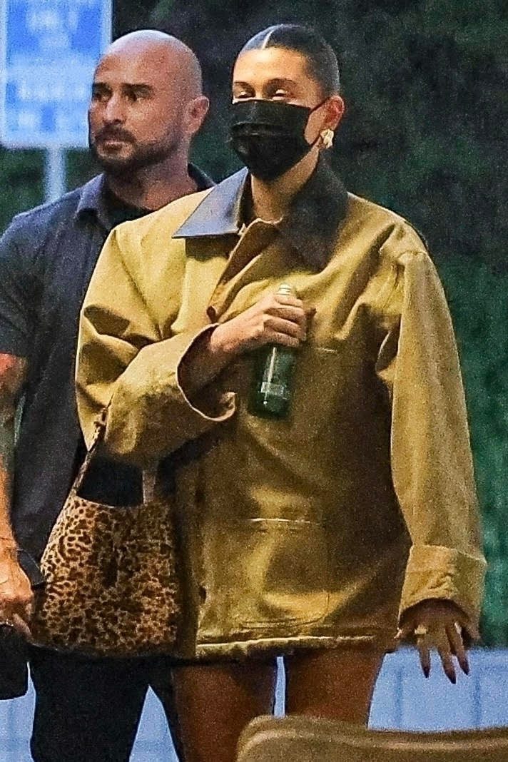 Hailey Bieber Leopard YSL Bag 4 1 Hailey Bieber Leopard YSL Bag 4 1