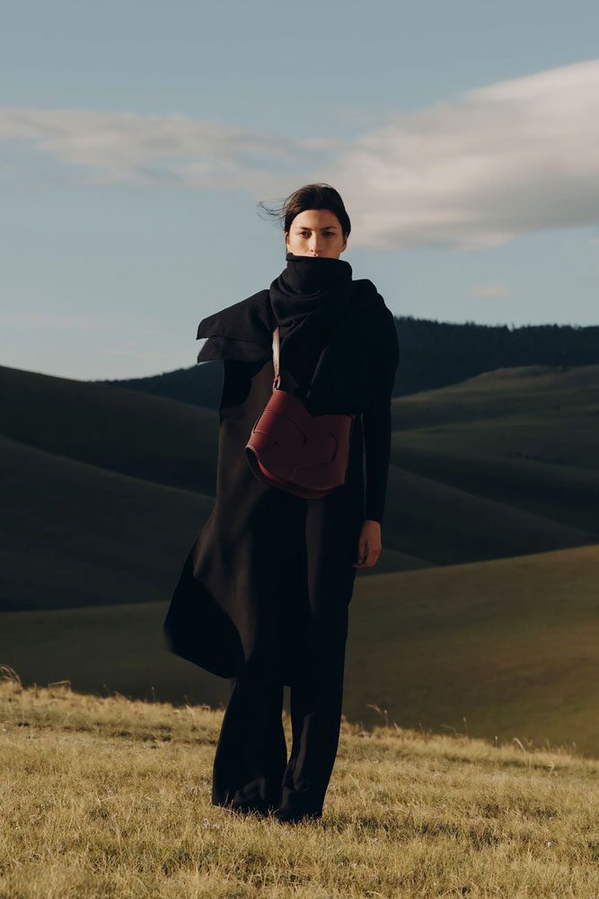 Polene Nodde Bag burgundy