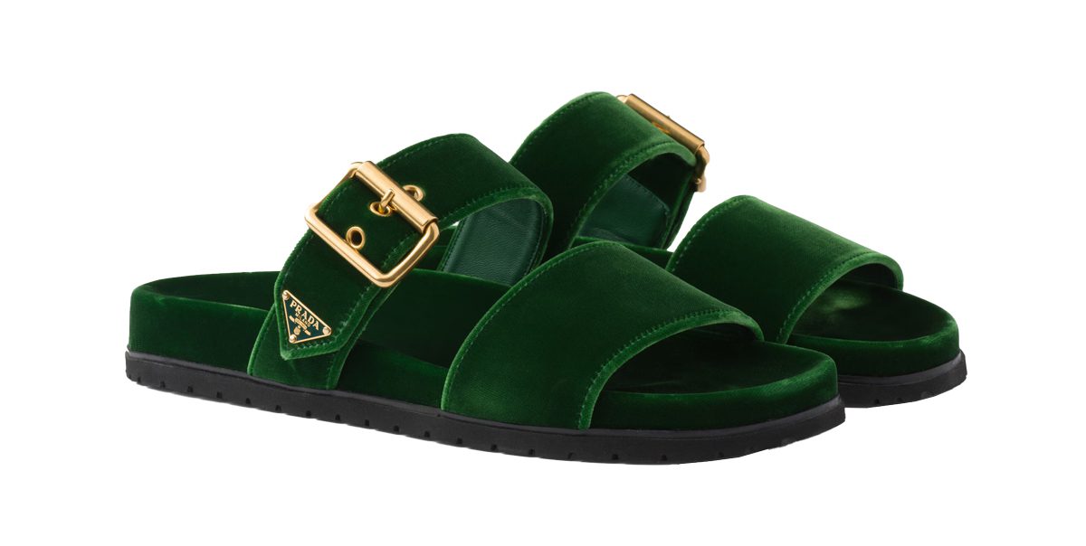 prada Velvet slides prada Velvet slides