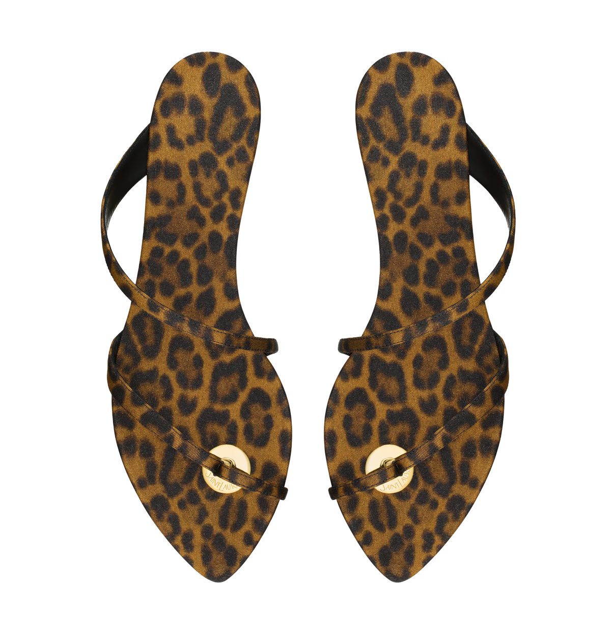 saint laurent TANGER slides in leopard grosgrain saint laurent TANGER slides in leopard grosgrain