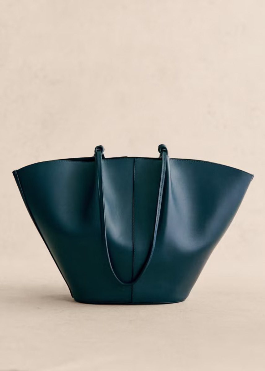 sezane Mara bag neutri Smooth Blue Denim