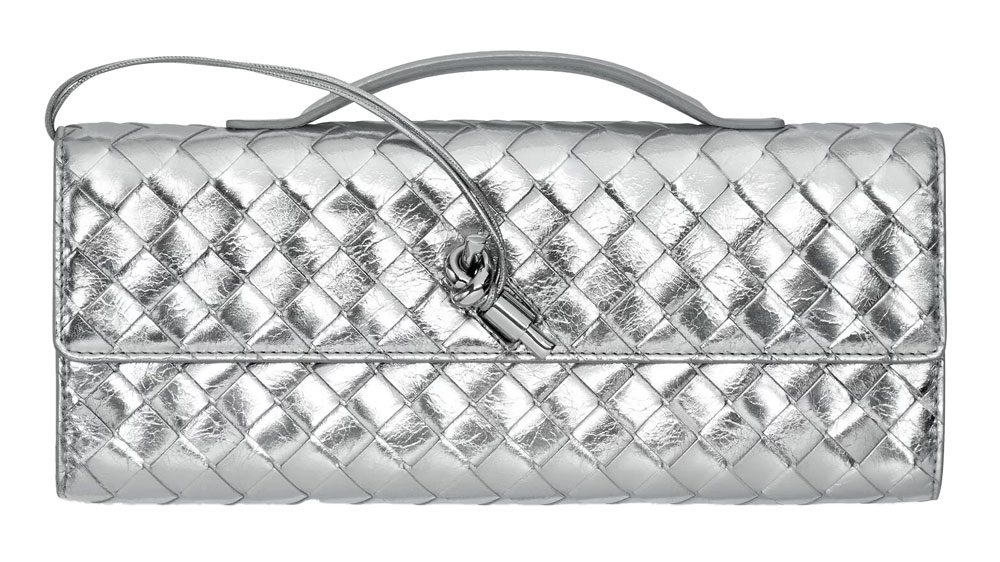 Bottega Veneta Andiamo Clutcg Silver Bottega Veneta Andiamo Clutcg Silver